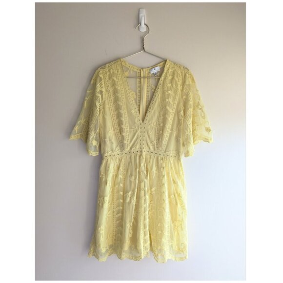 Socialite Lace Minidress in Butter Yellow - Picture 5 of 10